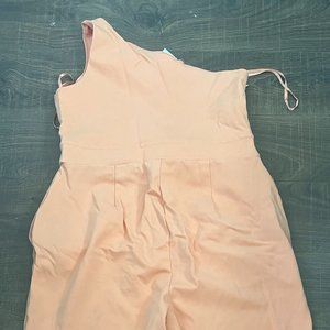 Goo Goo for Bar III - Peach One Shoulder Jumpsuit - Size 1X